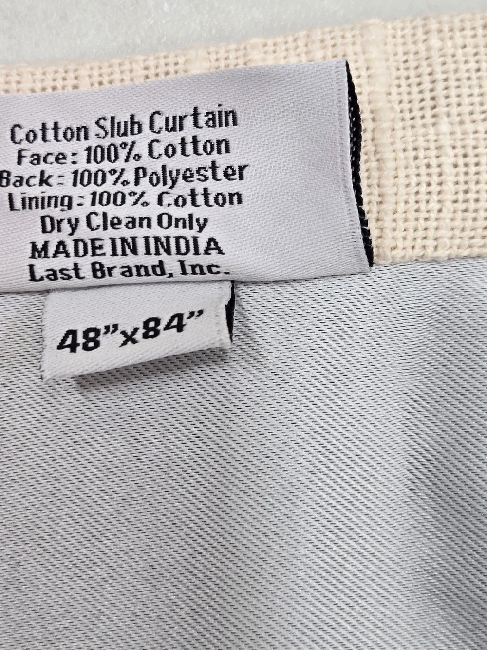 NWT QUINCE Set Of 2 48x84 Cotton Slub Blackout Curtains Natural 0724